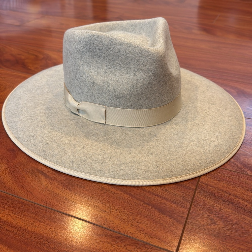 Lack Of Color Gray Fedora with Cream Ribbon